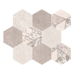 Мозаика для ванной шестиугольная 30 х 30см Epoka Hexagon 3182 бежевый матовый