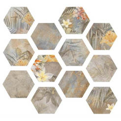 Granite tile Hexa Hibiscus Oxide 23x27cm hexagonal mat (0.75 sq.m./carton)