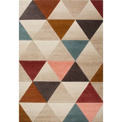 Carpet Tribeca color triangles 160 x 220 cm 100% frieze, beige