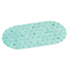 PVC bathroom mat with suction cups - ellipse, green