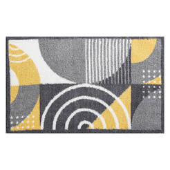 Bath mat 50 x 80cm non-slip Microfibre grey-yellow circles Tony Bad