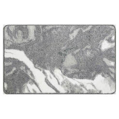 Bathroom mat 40 x 60cm non-slip microfiber gray marble Tony Bad